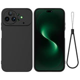 Huawei Nova 15 Ultra Flydende silikone cover med håndrem - sort