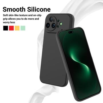 Huawei Nova 15 Ultra Flydende silikone cover med håndrem - sort