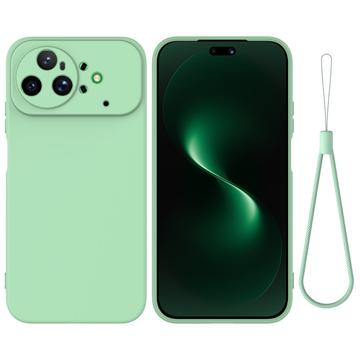 Huawei Nova 15 Ultra Flydende silikone cover med håndrem - grøn