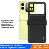 Huawei Nova Flip Imak Ruiyi Hybrid Cover - Karbonfiber - Sort