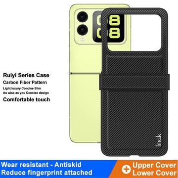 Huawei Nova Flip Imak Ruiyi Hybrid Cover - Karbonfiber - Sort
