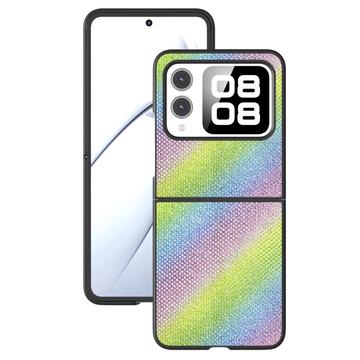 Huawei Nova Flip Rhinestone Tekstur Hybrid Cover - Farverig