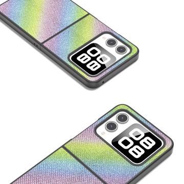 Huawei Nova Flip Rhinestone Tekstur Hybrid Cover - Farverig