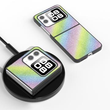 Huawei Nova Flip Rhinestone Tekstur Hybrid Cover - Farverig