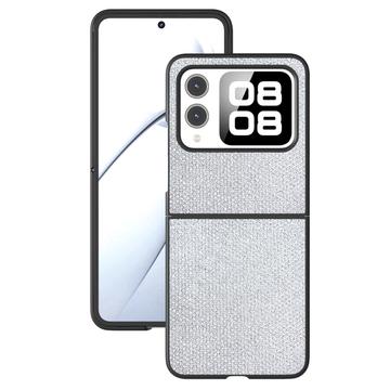 Huawei Nova Flip Rhinestone Tekstur Hybrid Cover - Sølv