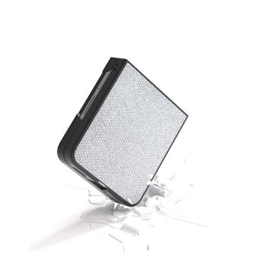 Huawei Nova Flip Rhinestone Tekstur Hybrid Cover - Sølv