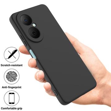 Huawei Nova Y73 Flydende silikone cover med håndrem - sort