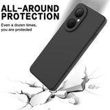 Huawei Nova Y73 Flydende silikone cover med håndrem - sort