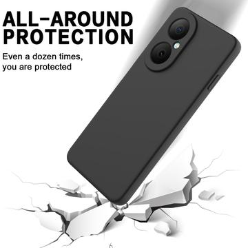 Huawei Nova Y73 Flydende silikone cover med håndrem - sort