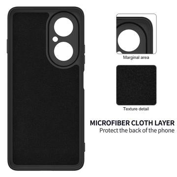 Huawei Nova Y73 Flydende silikone cover med håndrem - sort