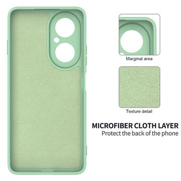 Huawei Nova Y73 Flydende silikone cover med håndrem - grøn