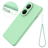 Huawei Nova Y73 Flydende silikone cover med håndrem - grøn