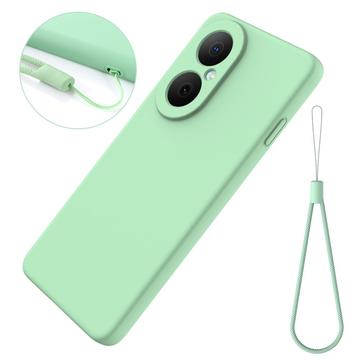 Huawei Nova Y73 Flydende silikone cover med håndrem - grøn
