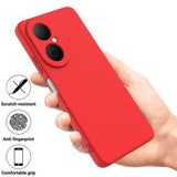 Huawei Nova Y73 Flydende silikone cover med håndrem - rød
