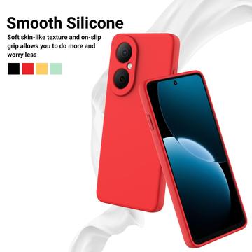 Huawei Nova Y73 Flydende silikone cover med håndrem - rød