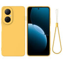 Huawei Nova Y73 Flydende silikone cover med håndrem - gul