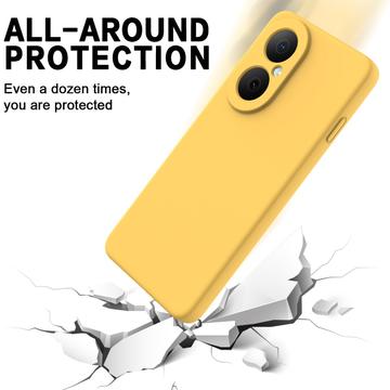 Huawei Nova Y73 Flydende silikone cover med håndrem - gul