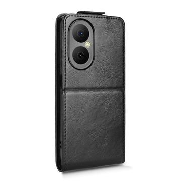 Huawei Nova Y73 lodret flip-etui med stativ - sort