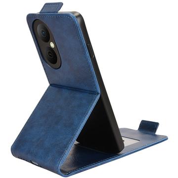 Huawei Nova Y73 lodret flip-etui med stativ - mørkeblå