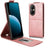 Huawei Nova Y73 lodret flip-etui med stativ - rosaguld