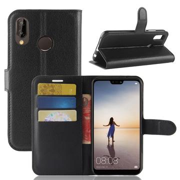 Huawei P20 Lite Pung Taske med Magnetisk Lukning - Sort