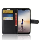 Huawei P20 Lite Pung Taske med Magnetisk Lukning - Sort