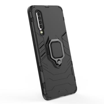 Huawei P30 Hybrid Cover med Ring Holder - Sort