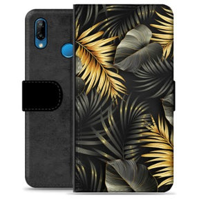 Huawei P30 Lite Premium Flip Cover med Pung - Gyldne Blade