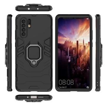 Huawei P30 Pro Hybrid Cover med Ring Holder - Sort