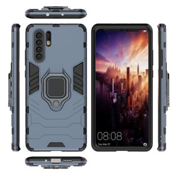 Huawei P30 Pro Hybrid Cover med Ring Holder - Blå
