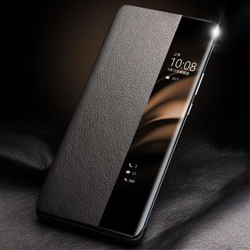 Huawei Pura 70 Qialino Smart View Flip Lædercover - Klassisk - Sort