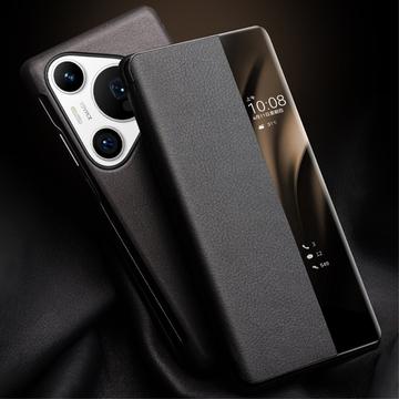 Huawei Pura 70 Qialino Smart View Flip Lædercover - Klassisk - Sort