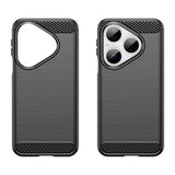 Huawei Pura 80 Børstet TPU Cover - Karbonfiber - Sort