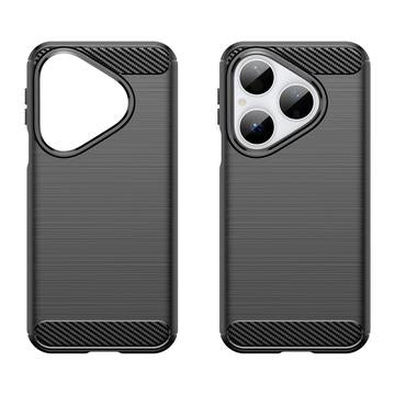 Huawei Pura 80 Børstet TPU Cover - Karbonfiber - Sort