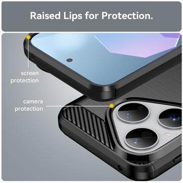 Huawei Pura 80 Børstet TPU Cover - Karbonfiber - Sort