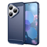 Huawei Pura 80 Børstet TPU Cover - Karbonfiber - blå