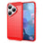 Huawei Pura 80 Børstet TPU Cover - Karbonfiber - rød