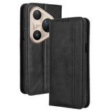 Huawei Pura 80 Pro/80 Pro+ Retro Pung Taske med Magnetisk Lukning - Sort