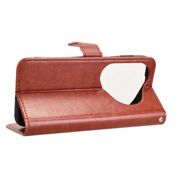 Huawei Pura 80 Pro/80 Pro+ Pung Etui med Stativ - Brun