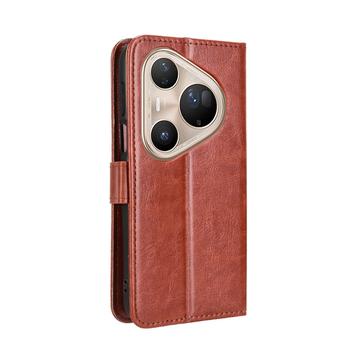 Huawei Pura 80 Pro/80 Pro+ Pung Etui med Stativ - Brun