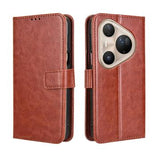 Huawei Pura 80 Pro/80 Pro+ Pung Etui med Stativ - Brun