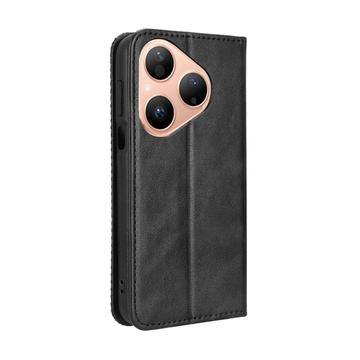 Huawei Pura 80 Retro Pung Taske med Magnetisk Lukning - Sort