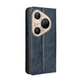 Huawei Pura 80 Ultra Retro Pung Taske med Magnetisk Lukning - Blå