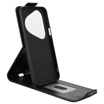 Huawei Pura 80 Ultra lodret flip-etui med stativ - sort