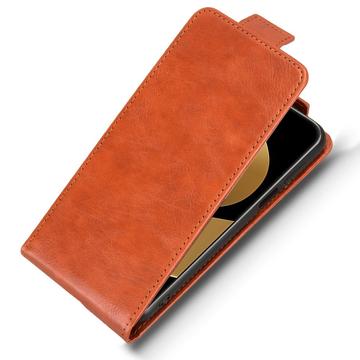 Huawei Pura 80 Ultra lodret flip-etui med stativ - Brun