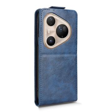 Huawei Pura 80 Ultra lodret flip-etui med stativ - mørkeblå