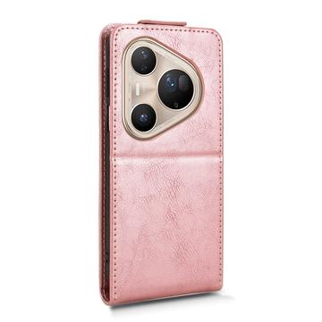 Huawei Pura 80 Ultra lodret flip-etui med stativ - rosaguld