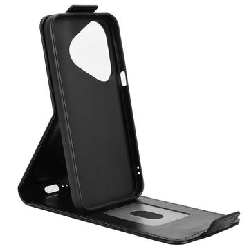 Huawei Pura 80 lodret flip-etui med stativ - sort
