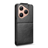 Huawei Pura 80 lodret flip-etui med stativ - sort