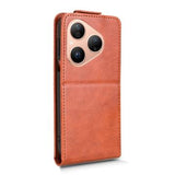 Huawei Pura 80 lodret flip-etui med stativ - Brun